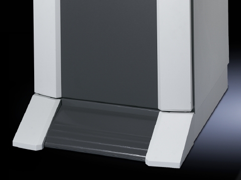 8800920 PC Series Stationary Base/Plinth With Front Projection, 100 mm H, For Use With PC/IW Series 600 mm W x 600 mm D Enclosure, Sheet Steel, Light Gray/Slate Gray