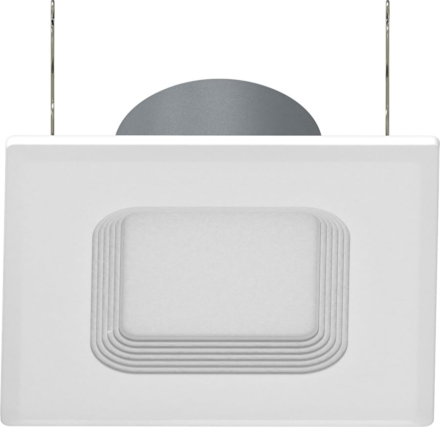R6S10930120WB R Series Square Recessed Retrofit Downlight, 10 W Fixture, 6 in Ceiling Opening, 120 VAC, Aluminum Housing