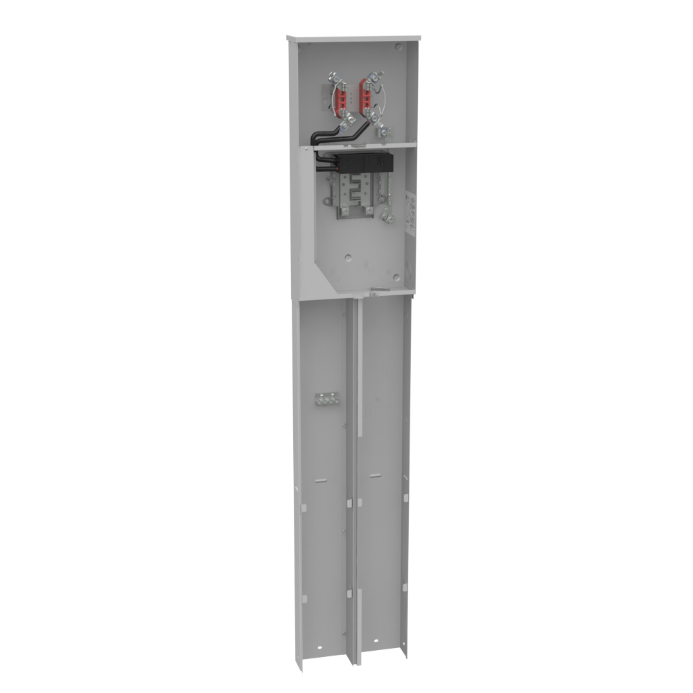 U5925-O-200-KK Single Position Meter Socket with Main and Load Center, 200 Amp, 1 Phase, Ringless, Horn, 4 Term, UG, 240V