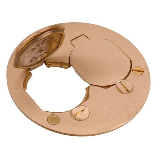 P-60-DS Steel City Cover Plate, 4 in Dia, Brass
