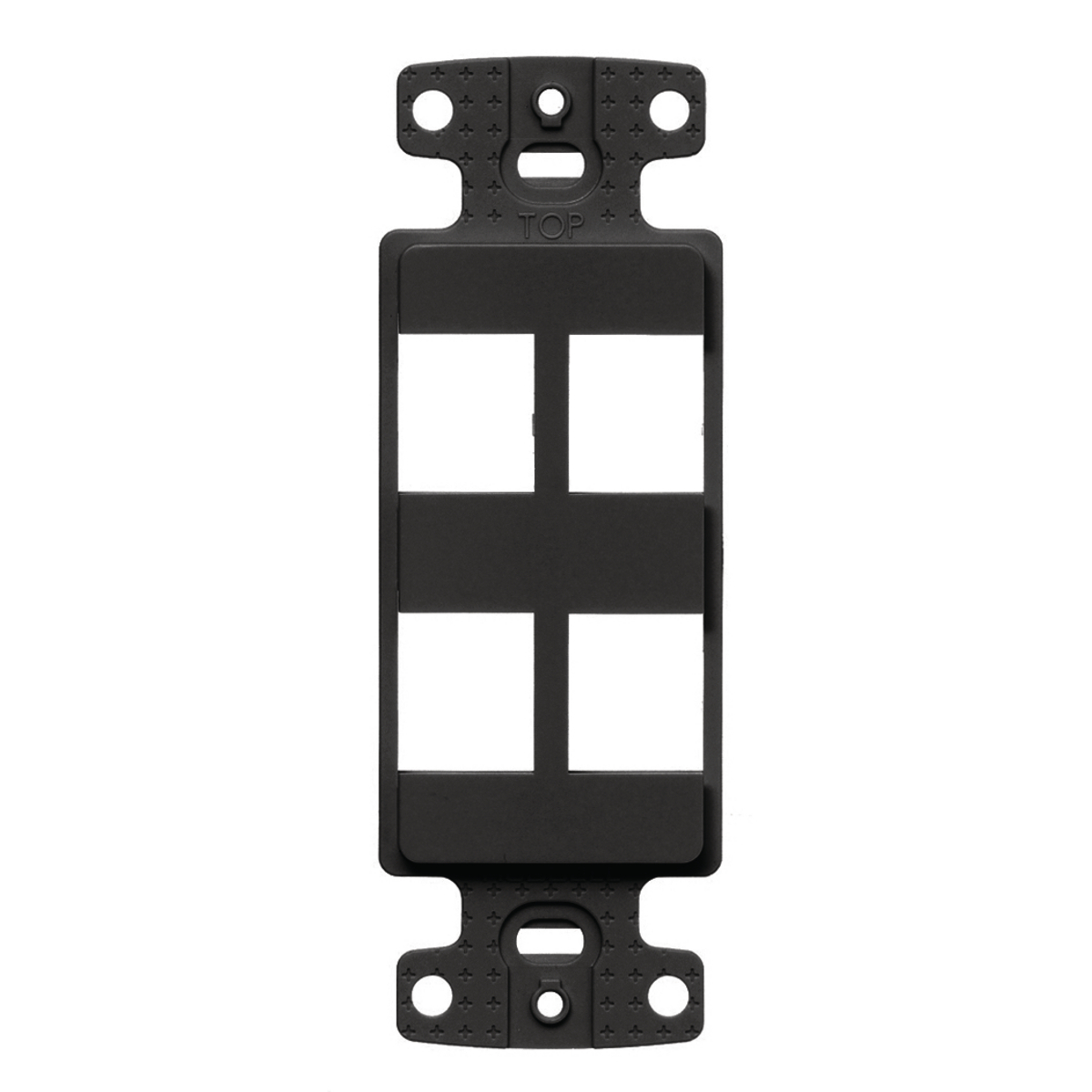 NS614BK Standard Decorator Keystone Frame, 1 Gangs, 4 Ports, High-Impact Thermoplastic, Black