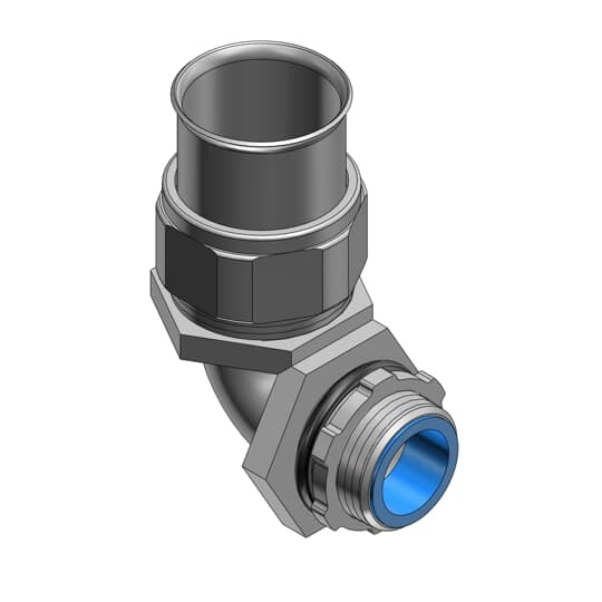 3746-TB T&B Conduit Connector With Insulated Throat, Iron Retainer, 2 in Trade, 90 deg, Malleable Iron