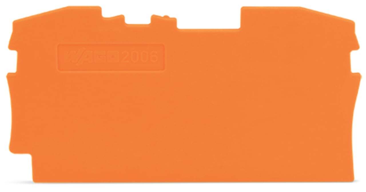 2006-1292 End Intermediate Plate, For Use With Rail Mounted Terminal Block, Orange