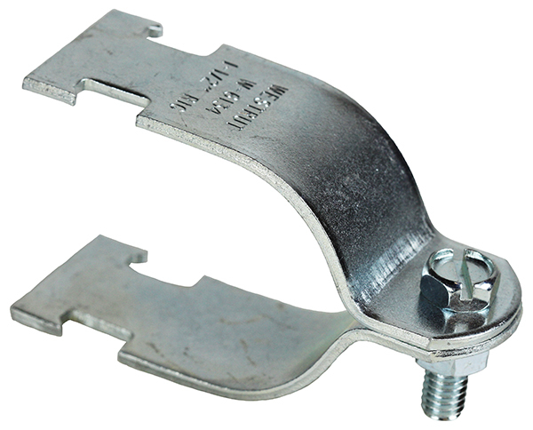 SC250R Ridgid Strut Clamp With Keps Nut and Slotted Hex Head Bolt, 2-1/2 in, 800 lb Load, Steel