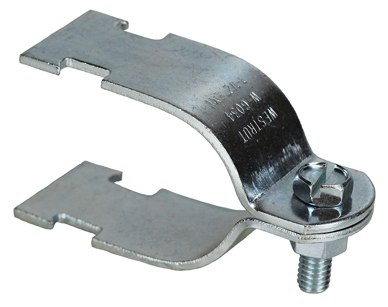 SC50E EMT Strut Clamp With Keps Nut and Slotted Hex Head Bolt, 1/2 in Conduit, Steel