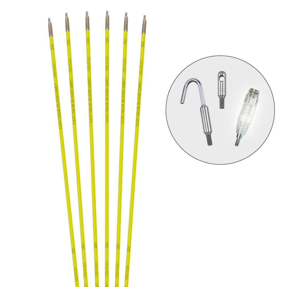 56430 Glow Rod Set, 30 ft L, 3/16 in Dia Pole, Fiberglass