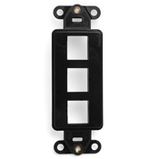 41643-E Decora QuickPort Multimedia Insert, 3 Ports, Fastened Mount, Black