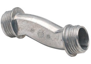 1527-DC Bridgeport Offset Conduit Nipple, 3 in, For Use With Rigid and IMC Conduit, Die Cast Zinc