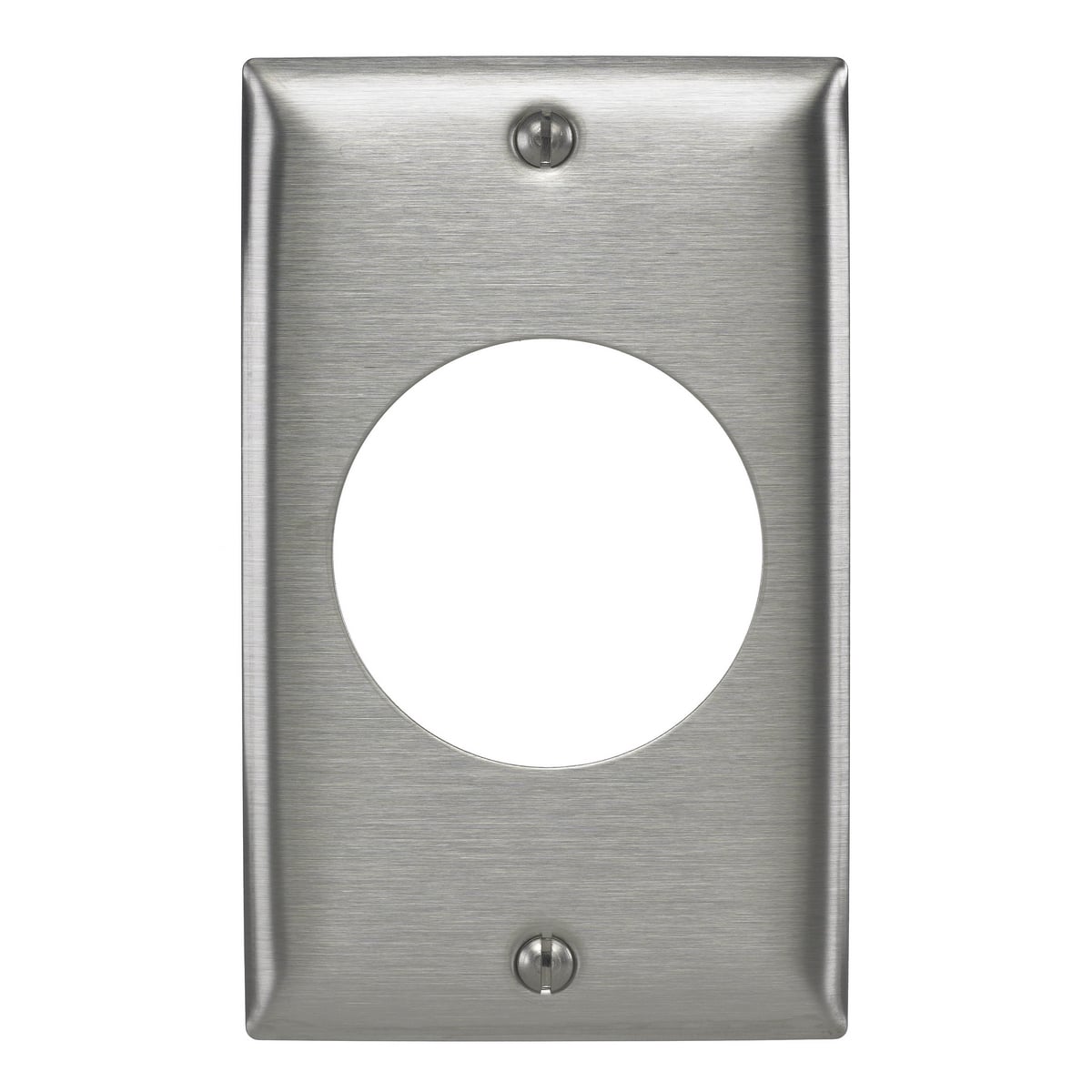 SS737 Standard Receptacle Wall Plate, 1 Gangs, 2.87 in W x 4.5 in H, 302/304 Stainless Steel, Metallic