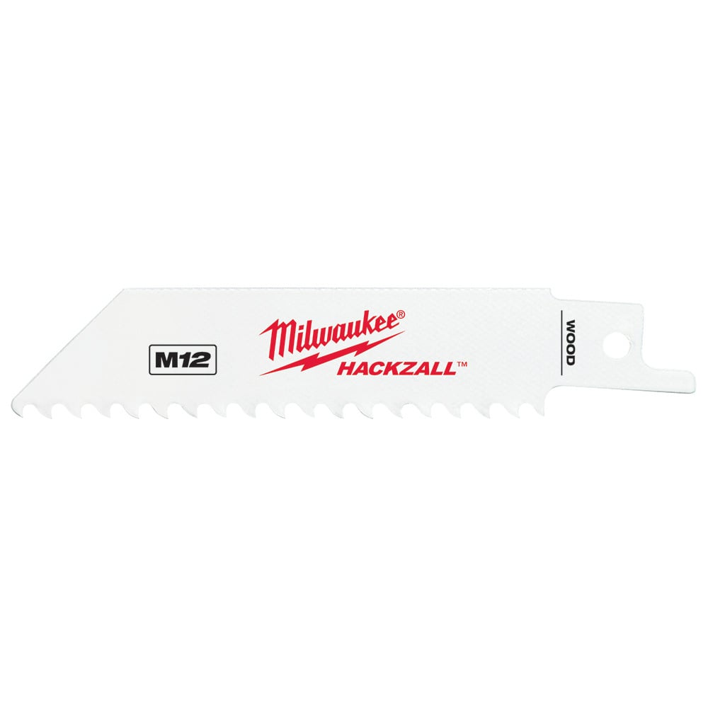 49-00-5460 Hackzall Tapered Back Thin Kerf Reciprocating Saw Blade, 4 in L x 3/4 in W, 6 TPI, Bi-Metal Body, QUIK-LOK Tang