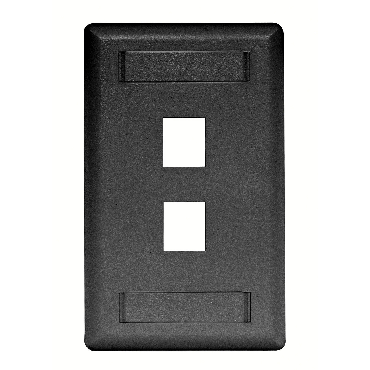 IFP12BK Molded Rear Load Standard Keystone Faceplate, 1 Gangs, 2 Ports, Phone/Data/Multimedia Module, Fastened Mount, High-Impact Thermoplastic