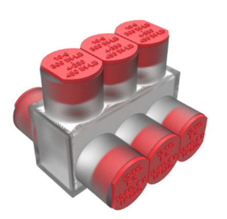BIBD2506FX BIBD Double Sided Multi Tap Connector, Aluminum/Copper Conductor, Screw Installation