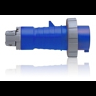 20 Amp, 250 Volt, IEC 309-1 & 309-2, 2P, 3W, North American-Rated Pin & Sleeve Plug, Industrial Grade, IP67, Watertight - Blue