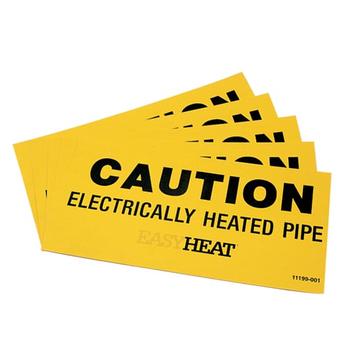 CS Freeze-Free Caution Sign, 5.8 in H x 7.4 in W, Black on Yellow, Adhesive Mount