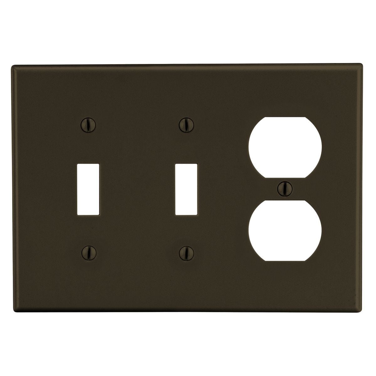 P28 Non-Metallic Standard Wall Plate, 3 Gangs, 6.5 in W x 4.63 in H, Polycarbonate Thermoplastic, Brown