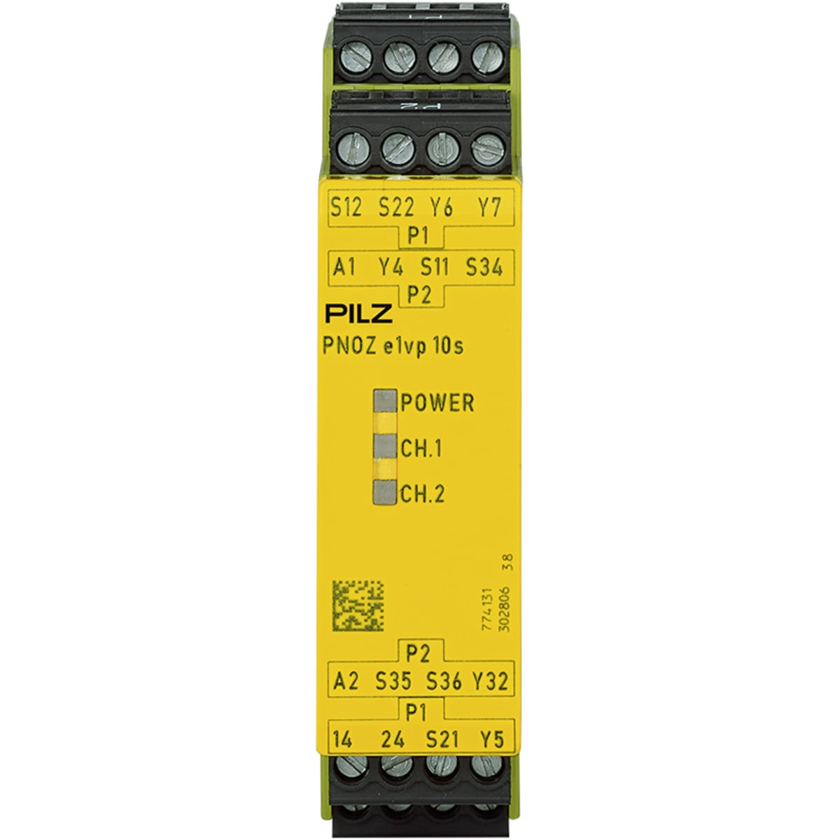Safety Relay, 1/2-Channel Wiring with/without Detection of Shorts Across Contacts, 2 Safety Outputs, 1 Auxiliary Output in SC Technology, Delayed Automatic/Monitored Start, UB = 24 VDC, 22.5mm, Plug-in Terminals of Screw Type, Monitoring of E-STOP, Safety Gates, Feedback Loop