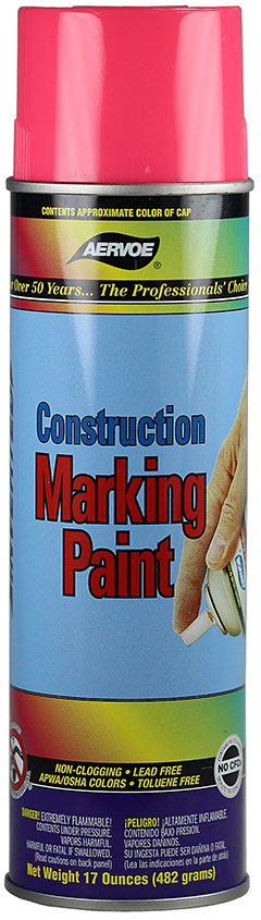 249 Aervoe Durable Construction Marking Paint, 20 oz Container, Fluorescent Pink, 420 ft