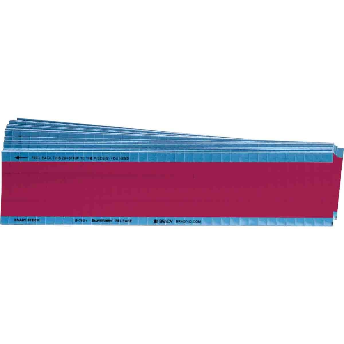 WM-COL-MR-PK WM Series Miniature Blank Die-Cut Pre-Printed Solid NEMA Color Wire Marker Card, 1/4 in W, Maroon, B-500 Repositionable Vinyl Coated Fabric, 36 Markers per Card