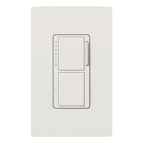 MA-L3S25-WH Maestro Designer Style Dual Dimmer Switch, 120 VAC, 2.5 A, 1 Poles, On/Off Operation, White