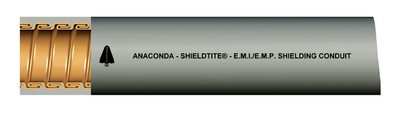 450212-0140 Type EMI/EMP SHIELDTITE Standard Liquid Tight Flexible Metal Conduit, 2 in Trade, 2.02 to 2.045 in ID x 2.34 to 2.375 in OD, 50 ft Reel L, Thermoplastic PVC/Bronze