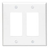 80609-T Decora Midway Size Wall Plate, 2 Gangs, 4.94 in W x 4.88 in H, Thermoset, Light Almond
