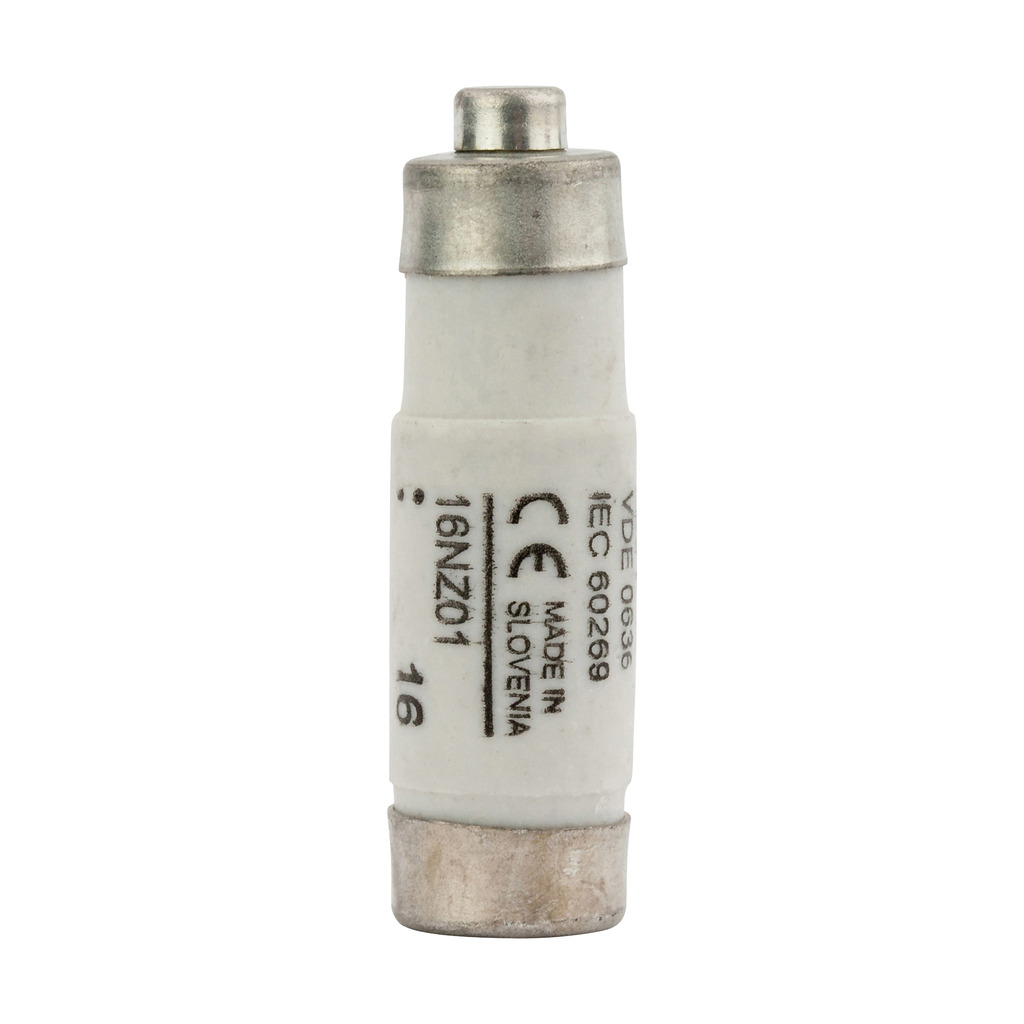 16NZ01 NZ Series Type D0 Time Delay Fuse, 16 A, 400 V AC, 100 kA Interrupt, Class: GL/GG/C, Cartridge Body