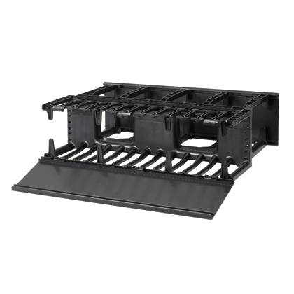NM3 NetManager 2-Sided High Capacity Horizontal Cable Manager, 19 in W x 13.1 in D, 3 Rack, ABS