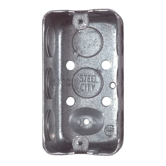 5837112-25R Steel City Drawn Construction Utility Box, Steel, 14.5 cu-in, 1 Gang, 1 Outlet, 10 Knockouts