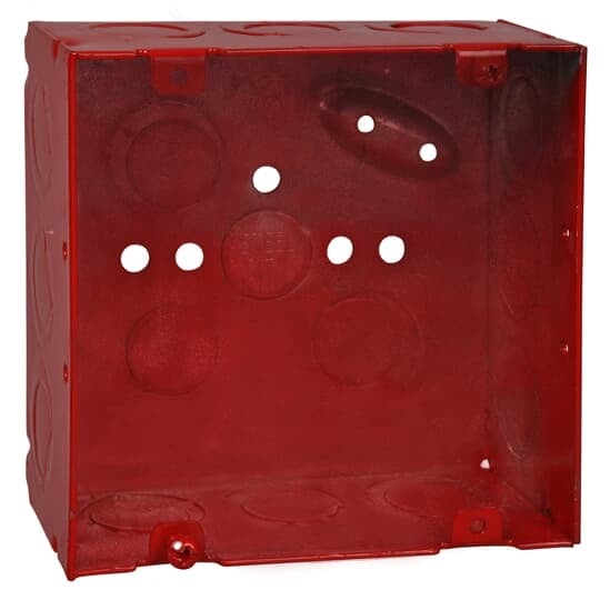 72171-1234RD Steel City Specialty Outlet Box, Steel, 42 cu-in Capacity, (1) Outlets, (16) Knockouts, 4-11/16 in H x 4-11/16 in W x 2-1/8 in D