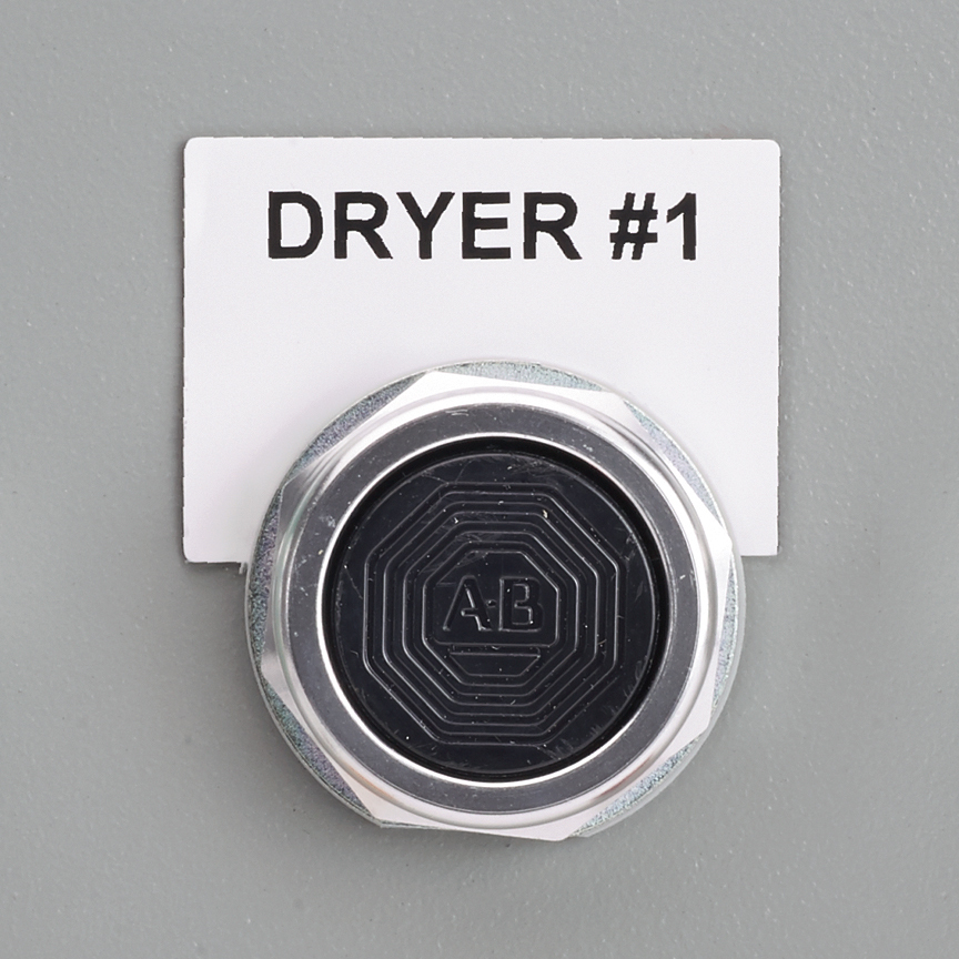 C240X200APT-30H Pan-Code Raised Panel Half Pushbutton Label, 2 in L x 2.4 in W, White, Polyester