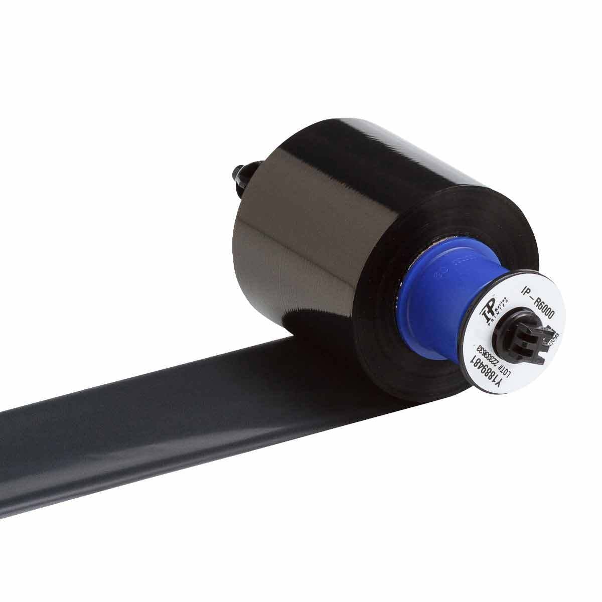 IP-R6000 1-Color High Density Heavy Duty Printer Ribbon, 984 ft L x 2.36 in W, Resin, Black