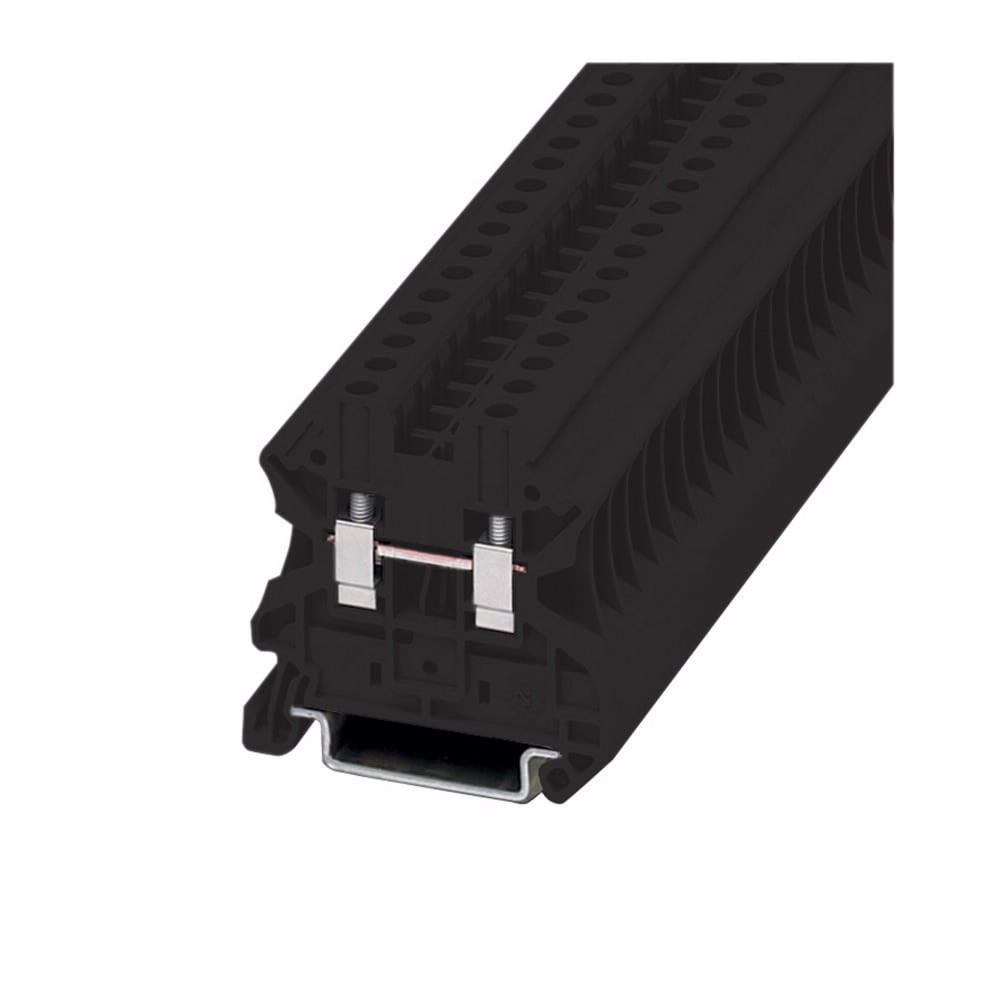 XBUT4BK IEC-XB 1-Level Terminal Block, 800/700/600 V AC, 30/38/41 A, 26 to 10 AWG Wire, DIN Rail Mount