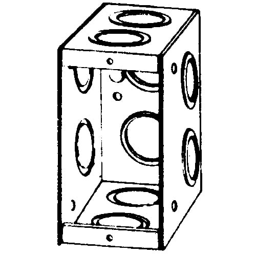 M1-350 M1 Series Non-Gangable Masonry Box, Steel, 22 cu-in, 1 Gangs, 10 Outlets, 10 Knockouts