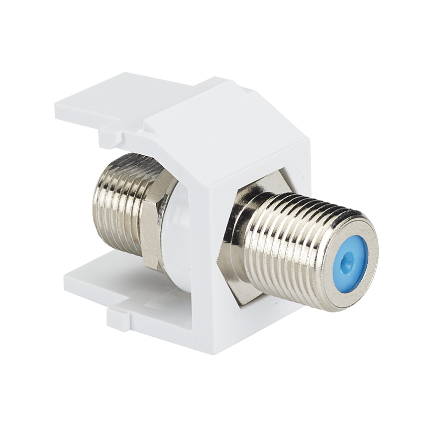 NKFWH NetKey F Type Keystone Module, F-Type Connector, 1 Ports, Pass-Through Termination, White
