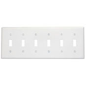 84036-40 Standard Size Traditional Wall Plate, 6 Gangs, 11.8 in W x 4.5 in H, 302 Stainless Steel