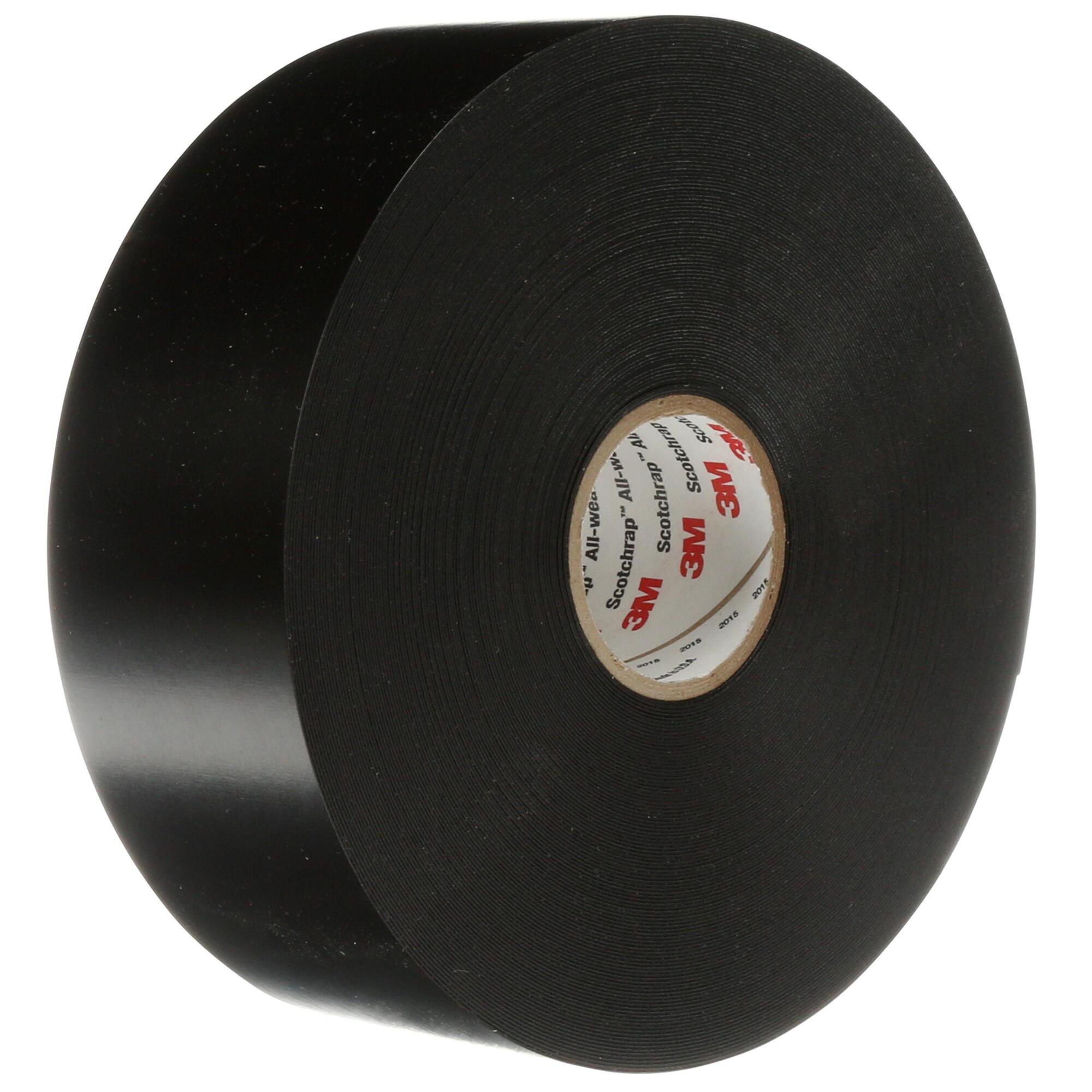 7000006135 51UP Tape, 100 ft L 2 in W, 2 mil THK, Rubber Adhesive, Polyvinyl Chloride Backing, Black