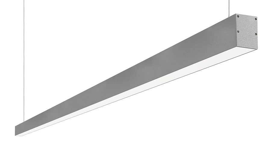 BOA8P-40D10-40N-S Pendant Light Fixture With 0 to 10 VDC Dimming Driver, 40 deg Reflector, 34 W Fixture, 120/208/240/277 VAC, Matte Silver Housing