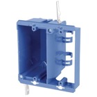 Dual Voltage Box/Bracket, Volume 18 Cubic Inches, Length 3-3/4 Inches, Width 4 Inches, Depth 3 Incehs, Color Blue, Material PVC