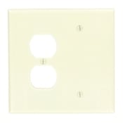 86108 Blank Oversized Combination Wall Plate, 2 Gangs, 5.31 in W x 5.25 in H, Thermoset, Ivory