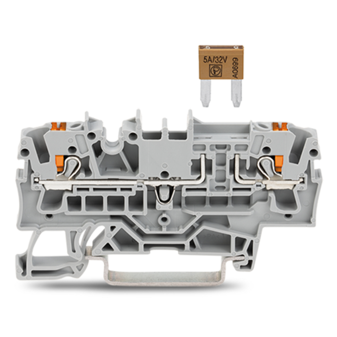 2202-1681 2 Conductor Terminal Block, 400 V, 10 A, 22 to 12 AWG Wire, DIN Rail Mounting