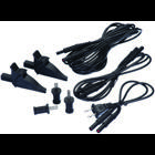 IDEAL, Tracer Test Lead Set, Includes: TLOP-956 Outlet Plug Adapter for Transmitter , TLBP-956 Blade Prongs for Lead Adapters (2/set), TLGP-956 Ground Prong for Lead Adapter, TLAC-956 Alligator Clips for Lead Adapters (2/set), TLA1-956 3 FT Lead Adapters for Transmitter (2/set), TLA2-956 25 FT Lead Adapter for Transmitter