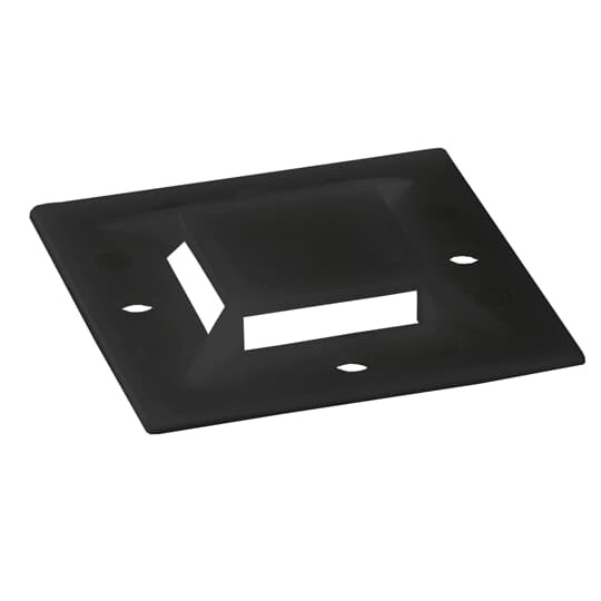 TC150X150AX-L Ty-Rap Large Mounting Base, 4-Way, Adhesive/Threaded Mount, 0.19 in W Tie, Nylon/Polyamide 6.6, Black