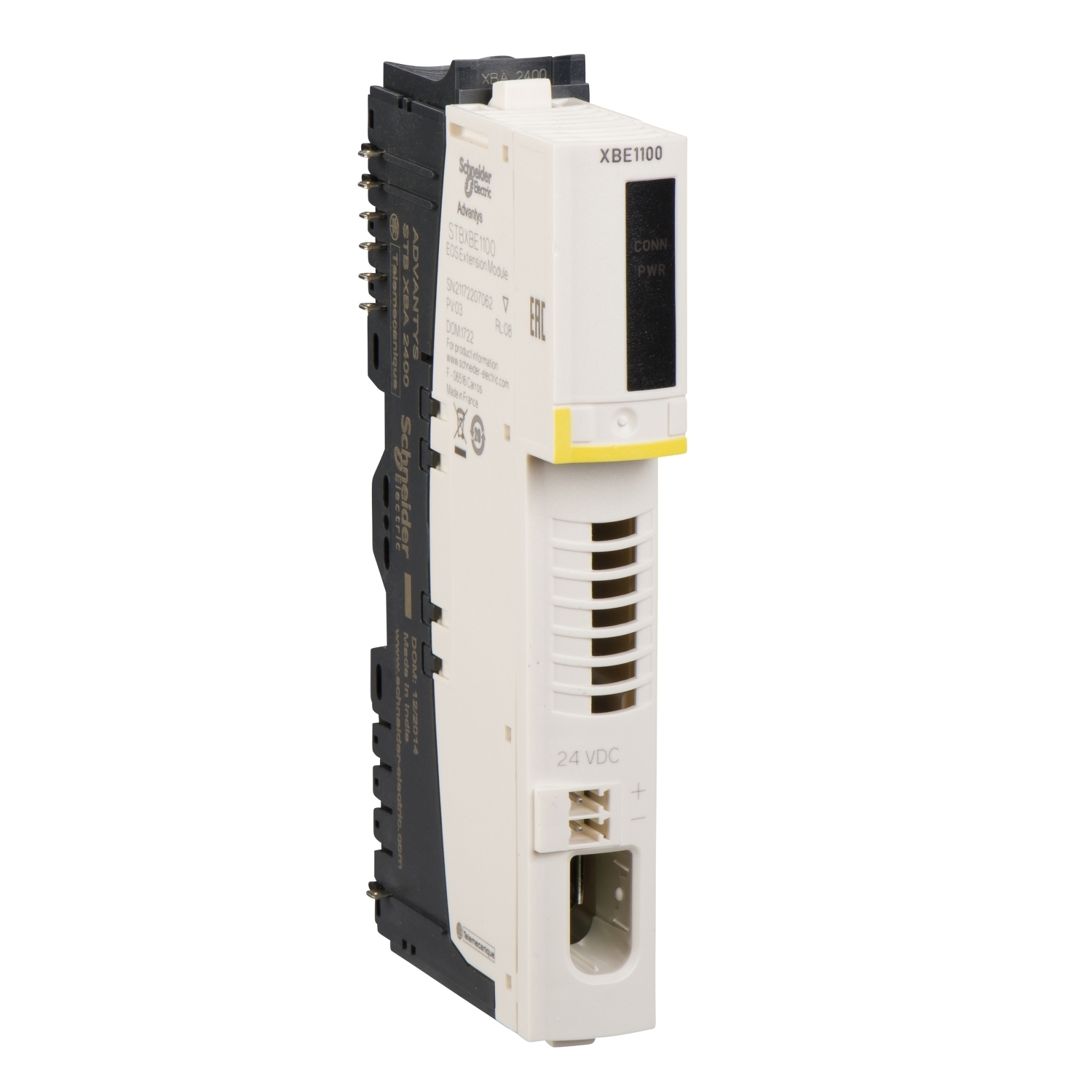 STBXBE1300K Modicon BOS Internal Bus Extension Connecting Base Kit, 2 Terminals, Screw/Spring Wire Clamp, For Use With Standard STB Module