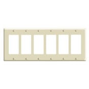 80436-I Decora Standard Size Wall Plate, 6 Gangs, 11.8 in W x 4.5 in H, Thermoset, Ivory