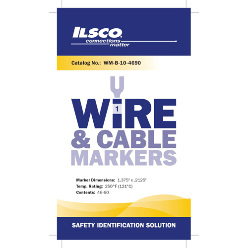 WM-B-10-4690 Type WM-B Wire Marker Book, 1-3/8 in L x 0.213 in W, Black/White, Vinyl Cloth