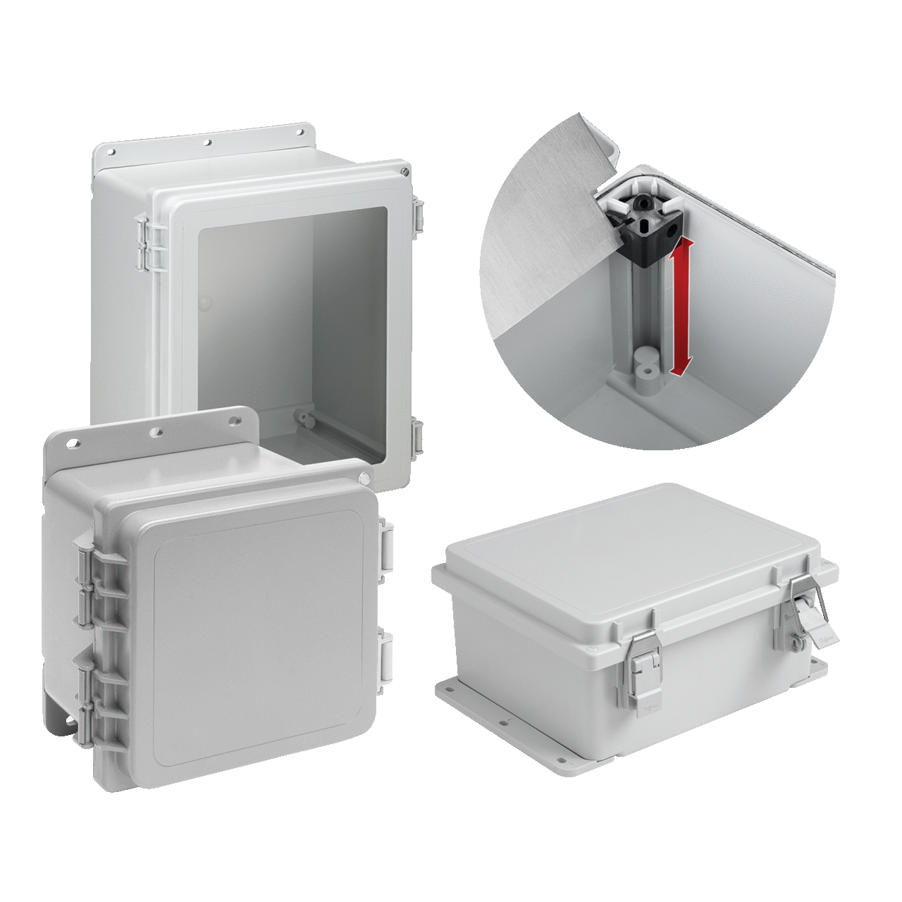 A14128PHC PolyPro PCR Lightweight Enclosure, 14.02 in L x 12.01 in W x 8.35 in D, NEMA 4X/IP66 NEMA Rating, Polyester