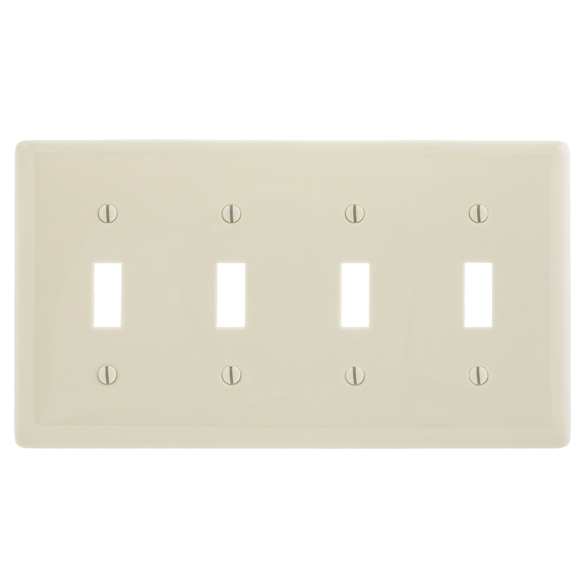 NP4LA Standard Wall Plate, 4 Gangs, 8.31 in W x 4.62 in H x 0.25 in D, Nylon, Light Almond