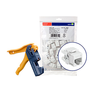 5G110-JW5 GigaMax QuickPort 8-Conductor 8-Position Component Rated UTP Connector With Jack Rapid Tool, Cat 5e Module, Panel Mount, 1 Ports, Plastic, White