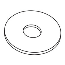 1/4X11/2FFWZN FFW Flat Fender Washer, 1/4 in ID x 1-1/2 in OD, Steel