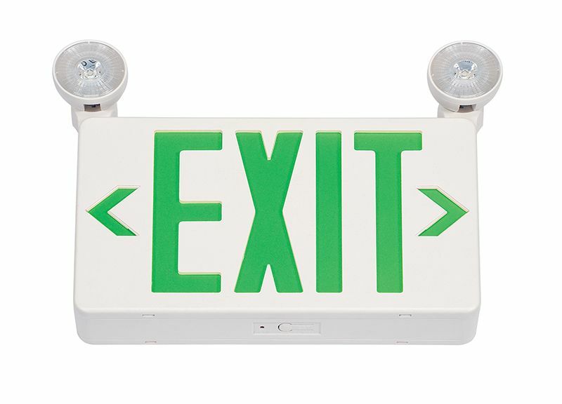 VLLCG Luminaires Chloride Value+ LED VLLC Economy Grade LED Emergency Combo, LED Lamp, 3.6 VDC, Office White Housing, EXIT Legend